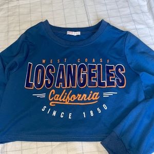 Blue Long Sleeve Shirt.